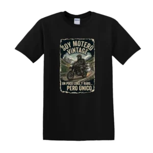 CAMISETAS ROAD ALGODÓN ALTA CALIDAD “SERIE CARICATURA-SOY MOTERO VINTAGE”